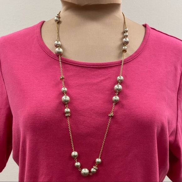 J. Crew Jewelry - J. Crew gold and bronzed pearl beaded‎ long necklace